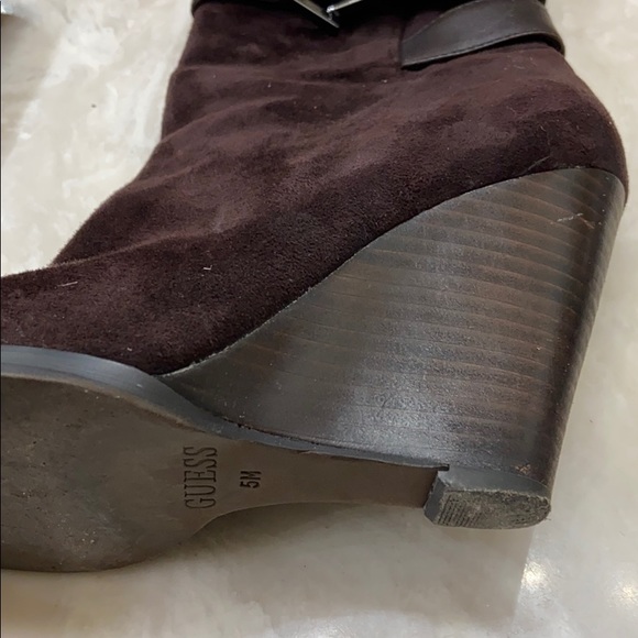 Guess brown suede wedge booties - Picture 4 of 8
